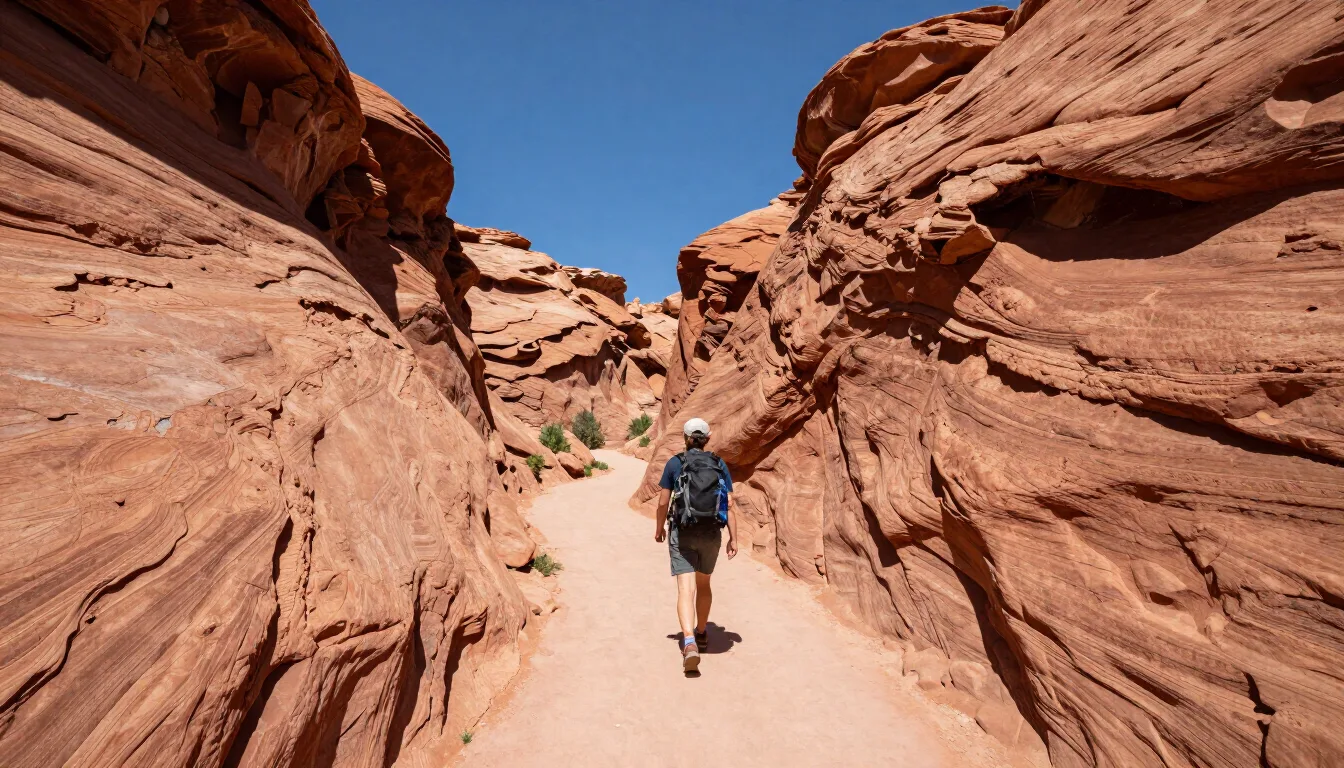 Fruita hiking trails winding through red-rock canyons and desert country