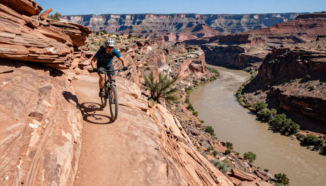 The Kokopelli Trail near Fruita on rocky benches above the Colorado River